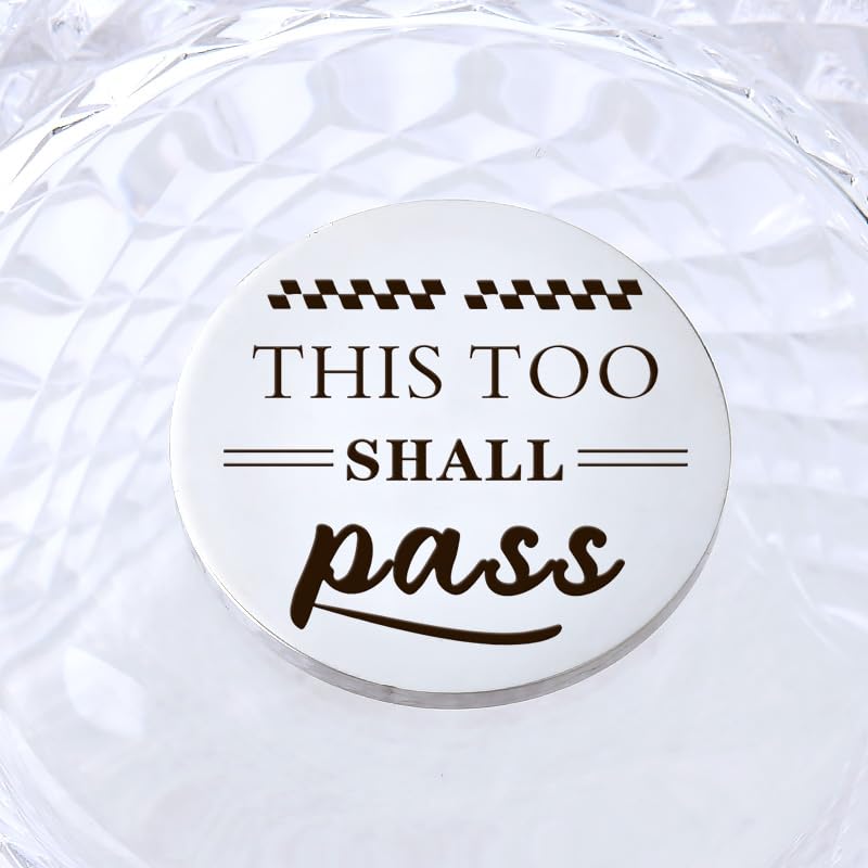 YALLNASL Grandma Aunt Mom Mothers Day Gift for Women Wife Grandpa Uncle Dad Fathers Day Presents for Men Husband Pocket Token - color: Too Shall Pass