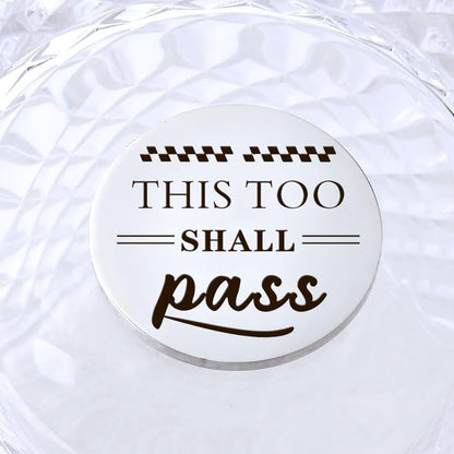 YALLNASL Grandma Aunt Mom Mothers Day Gift for Women Wife Grandpa Uncle Dad Fathers Day Presents for Men Husband Pocket Token - color: Too Shall Pass