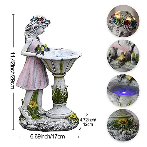 Voveexy Fairy Garden Statue, Solar Garden Angel Figurine Outdoor Decoration Waterproof Angel Sculpture for Patio Yard Lawn Porch Art Ornament Christmas Birthday Gift