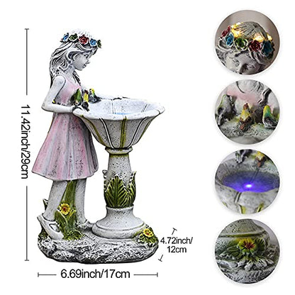 Voveexy Fairy Garden Statue, Solar Garden Angel Figurine Outdoor Decoration Waterproof Angel Sculpture for Patio Yard Lawn Porch Art Ornament Christmas Birthday Gift
