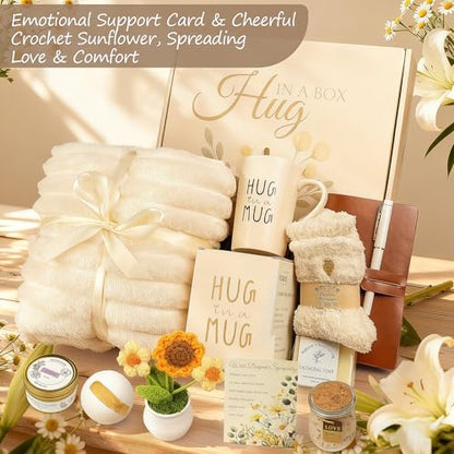11PCS Sympathy Gift Baskets, Sympathy Gifts for Loss of Loved One, Bereavement Grief Memorial Condolence Gift Basket for Loss,Miscarriage Care Package for Women Hug in a Box Gifts for Loss of Mom Dad