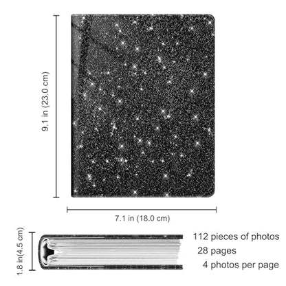 Fintie Photo Album 4x6 Photos - 112 Pockets Wallet Albums Memory Book | Vegan Leather Cover, 4X6 Picture Keepsakes, Family/Wedding/Travel Memory Book, Baby/Kids/Boys/Girls Gift, Glittering Black - color: Glittering Black