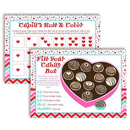 Valentine's Day Dice Game Holiday Fill In Activity Cards, Ten 5" x 7" Fill In The Blank Cards by AmandaCreation