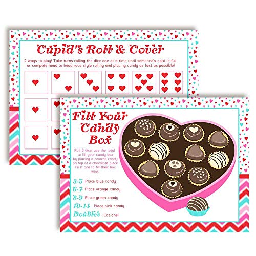 Valentine's Day Dice Game Holiday Fill In Activity Cards, Ten 5" x 7" Fill In The Blank Cards by AmandaCreation
