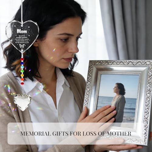 Hegelda Memorial Gifts for Loss of Mom Crystal Suncatcher Ornaments | Sympathy Gifts for Loss of Mother Stepmother Adoptive Mother Bereavement Funeral Condolence Gifts for Grieving - style: MOM