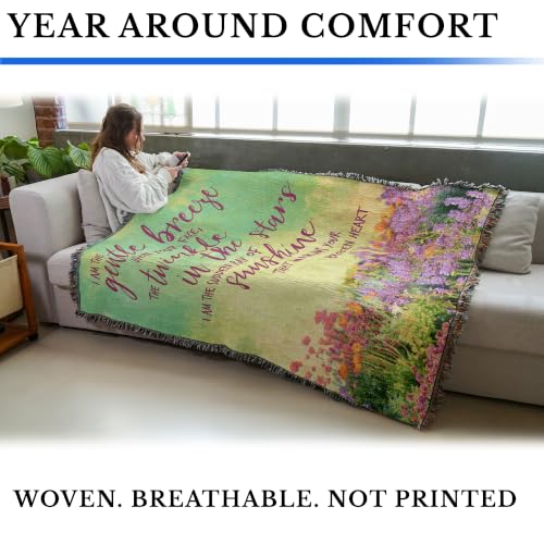 Pure Country Weavers I Am The Gentle Breeze Upon Your Face Blanket Flowers - Sympathy Bereavement Gift Tapestry Throw Woven from Cotton - Made in the USA (72x54) - color: Breeze Flowers, size: 72" x 54"
