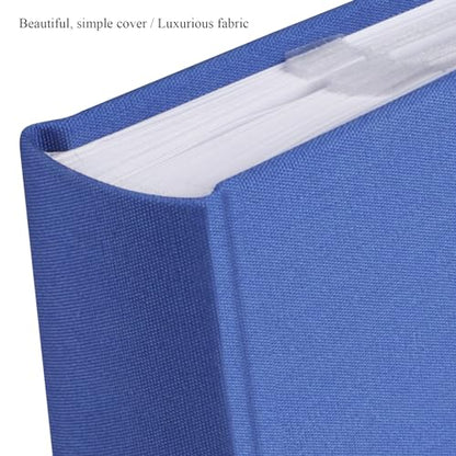 1DOT2 Photo Album with Writing Space, 100 Pages, Linen Cover, Blue - color: Blue