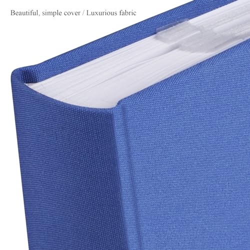 1DOT2 Photo Album with Writing Space, 100 Pages, Linen Cover, Blue - color: Blue