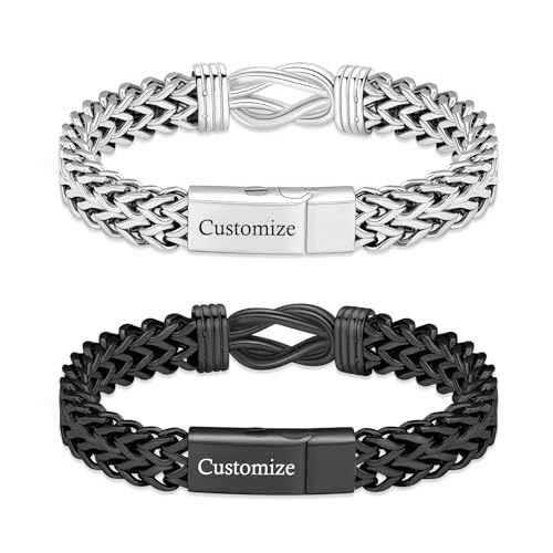 Imrsanl Cremation Jewelry Urn Bracelet for Ashes for Men Stainless Steel Cuban Link Ashes Bracelet Keepsake Memorial Ash Holder - color: Customize