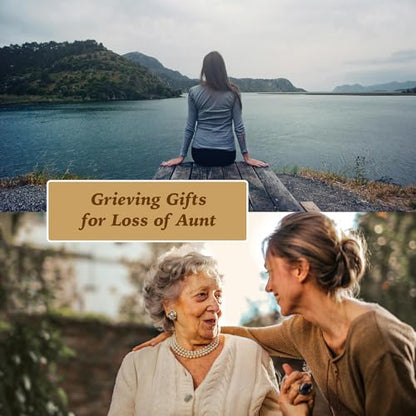 Aunt Grieving Gift, Sympathy Condolence Remembrance Memorial Gifts | Letters To My Aunt In Heaven Faux Leather Journal with Window Cover 200 Pages A5 Lined for Family Friends Who Loss of Aunt - style: Aunt