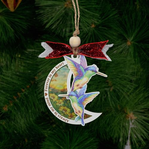 Memorial Christmas Ornament, Always in My Mind Hummingbird Suncatcher Ornaments, Bereavement Christmas Ornament Wooden - Acrylic, Sympathy Gifts for Loss of Loved One, in Loving Memorial Gifts (HL02) - style: HL02