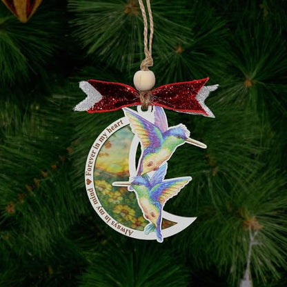 Memorial Christmas Ornament, Always in My Mind Hummingbird Suncatcher Ornaments, Bereavement Christmas Ornament Wooden - Acrylic, Sympathy Gifts for Loss of Loved One, in Loving Memorial Gifts (HL02) - style: HL02