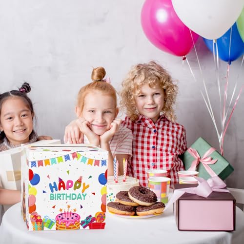 Hxezoc Happy Birthday Card Box Party Favors Post Box Cardboard Receiving Money Box Holder for Kids Baby Adults Birthday Party, Baby Shower Table Centerpiece Decorations Supplies - style: Birthday