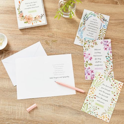 Hallmark DaySpring Assorted Religious Sympathy Cards, 12-Pack (Flowers)