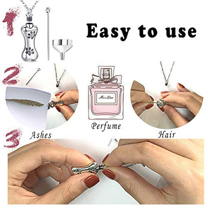 Aniu S925 Sterling Silver Urn Necklace Cremation Jewelry for Ashes - color: Pet Urn