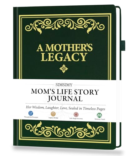 Mom's Life Story Journal, A Family Keepsake with Prompt Questions for Mom to Share Her Memories, Hardcover Book Gift for Mother's Day Birthday Christmas - color: Dark Green, size: Mom's Life Story Journal