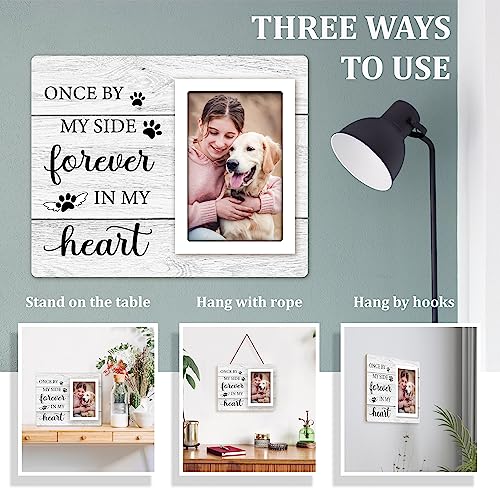 Pet Memorial Gifts for Dogs, Dog Memorial Gifts Picture Frame | Lost of Pet Sympathy Present, Pet Loss Remembrance Gift, Cat Passing Away Memorial Frame with Paw Print 4x6" Photo