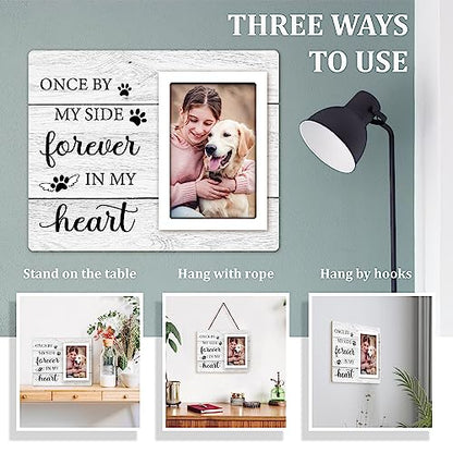 Pet Memorial Gifts for Dogs, Dog Memorial Gifts Picture Frame | Lost of Pet Sympathy Present, Pet Loss Remembrance Gift, Cat Passing Away Memorial Frame with Paw Print 4x6" Photo