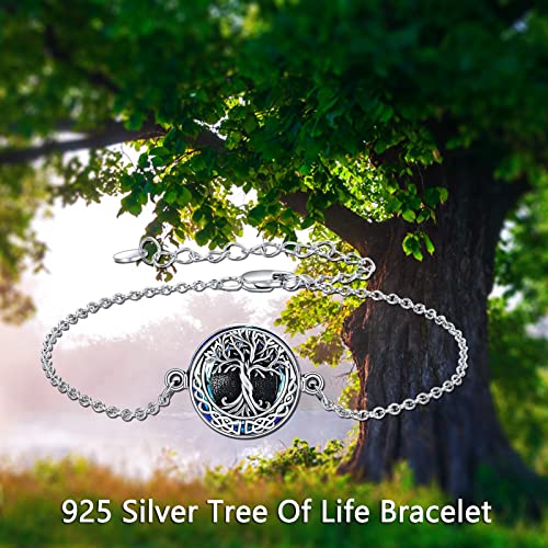 ONEFINITY Sunflower/Tree of Life Urn Bracelet for Ashes 925 Sterling Silver Sunflower/Tree of Life Cremation Keepsake Pendant Locket Bracelet for Women Mom - style: Crystal Tree of Life Urn Bracelet