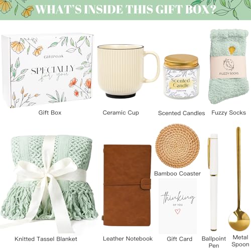 Gifts for Women, Get Well Soon Gifts for Women, Sympathy Care Baskets, Thinking of You Care Package, Self Care Gifts, After Surgery Feel Better Gifts Blanket (Sage Green） - color: Sage Green