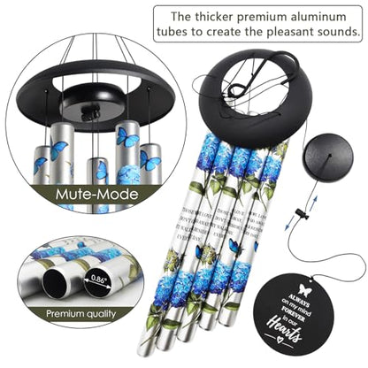 Suntimber Memorial Wind Chimes for Loss of Loved One,(BlueHydrangea,35") | Sympathy Gifts for Loss of Loved One Mother Father, Memorial Gifts in Memory of a Loved One