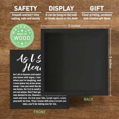 Memorial Sympathy Gifts for Loss of Loved One, Sympathy Gifts for Loss of Dad Mom Husband Son Daughter Brother Sister Remembrance Bereavement Condolence Gift, As I Sit in Heaven Wooden Sign (black) - color: Black-E