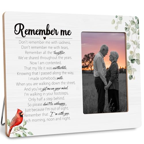 In Memory of Loved One Gifts, Remember Me Picture Frame, Memorial Gift for Loss of Mom Dad, Fits 4x6 Photo - color: Red