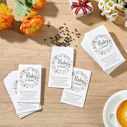 Fumete 100 Pcs Baby Shower Seed Packet Adhesive Envelopes, Colored Flowers - style: Colored Flowers