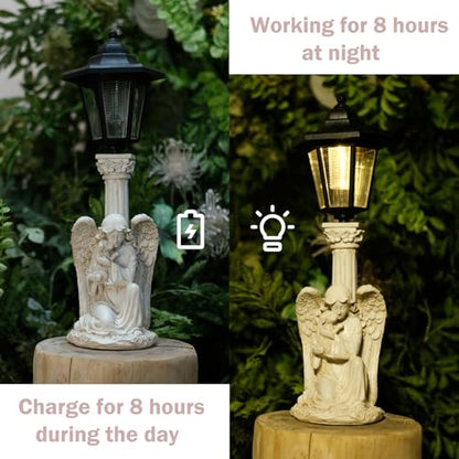 Solar Garden Statues Memorial Decor Garden Angel Statues for Outside Lawn Yard Patio Balcony Art Sculptures Gifts for Mom Women - size: 10*6*10 in