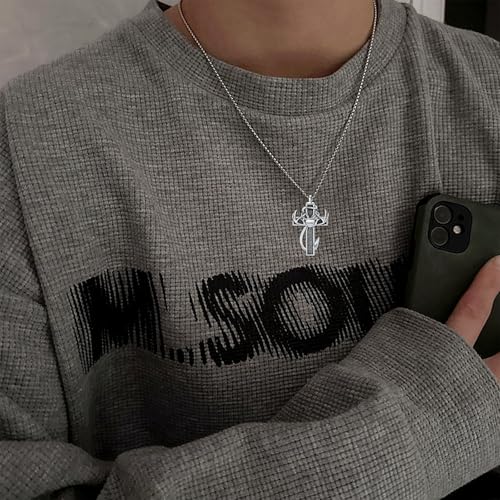 Cross Urn Necklace for Ashes Fish Hook Antler Cremation Pendant 925 Sterling Silver Nail Cross Memorial Jewelry Engraving Name Keepsake Gifts for Men Dad Husband - color: 2-Grandpa, style: 1-No custom