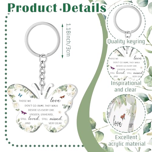 Equsion 60 Set Funeral Keychains for Guests Memorial Favors, Butterfly - style: Butterfly