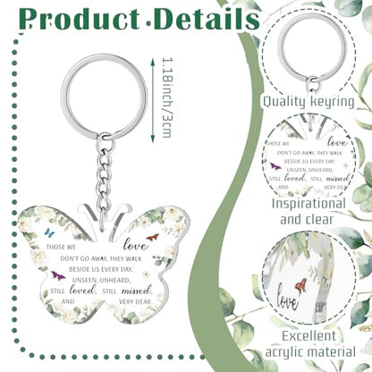 Equsion 60 Set Funeral Keychains for Guests Memorial Favors, Butterfly - style: Butterfly