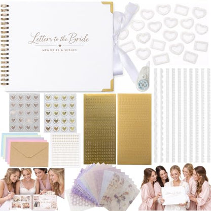 Letters to the Bride Scrapbook Kit, Bridal Shower Guest Book Alternative - color: white