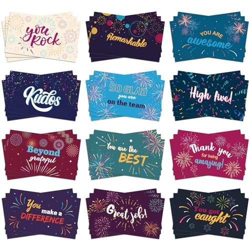 Yeaqee Employee Appreciation Cards Kudos Notes Motivational Blank,Flame - style: Flame