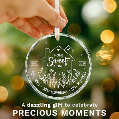 ZAGKOO New Home Ornament 2025, First House Ornament - New Home Gift Ideas - Best Housewarming Gifts 2025 - House Warming Gifts for Owners, Couples, Men, Women - Our First Christmas Glass Keepsake - color: Home Glass 2025