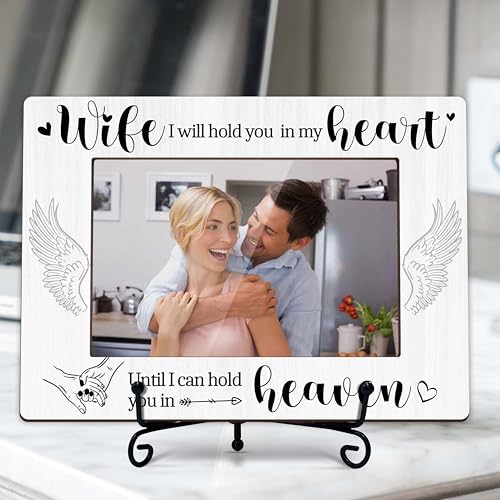 Memorial Gifts for Loss of Wife, In Memory of Wife Remembrance Bereavement Sympathy Gift, Memorial Photo Frames Keepsakes for Pass Away Loved One - I09 - color: Grey Loss of Wife