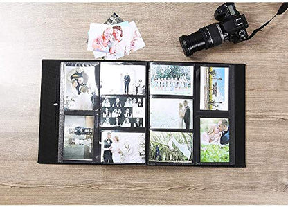 Vienrose Photo Album for 600 4x6 Photos, Black, Faux Leather Cover, Acid-Free, PVC-Free, 14 x 13 x 2 Inches - color: Black, size: 600 Pockets