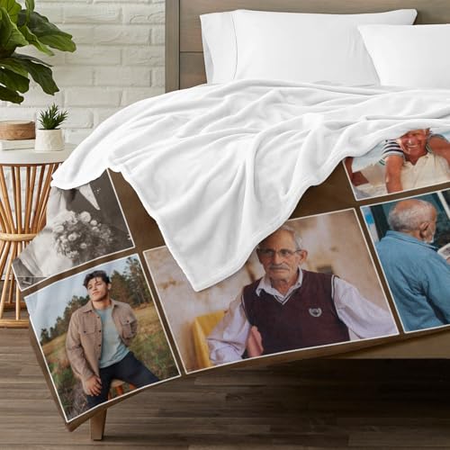 Personalized Memorial Picture Blanket Custom Hug from Heaven Sympathy Gift | HD Printing Flannel Throw Blanket for Grief and Remembrance Loss of Mother Father - color: Design 12