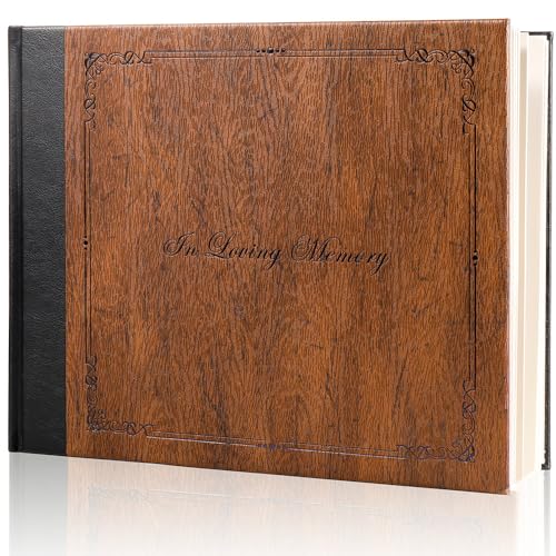 molekaus Funeral Guest Book for Memorial Service, Brown, 8X10Inch 144 Pages | Celebration of Life Guest Book for Funeral, Memorial Service Guest Book - color: Brown