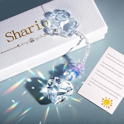 Shario Dog Memorial Gifts for Loss of Dog, Pet Memorial Gifts for Dogs, Crystal Suncatcher, Pet Loss Sympathy Gift