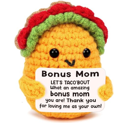 LuoHere Gifts for Stepmom Bonus Mom Mothers Day Funny Gift from Daughter Son, Mothers Day Christmas Birthday Stepmom Gifts Ideas - Handmade Crochet Cute Unique I Love Best Stepped Mom Ever Gift - style: Bonus Mom
