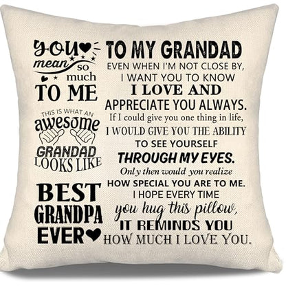 Best Grandad Ever Throw Pillow Covers for Grandpa from Granddaughter Grandson Birthday Father's Day Grandfather's Day (Grandpa) - color: Grandpa