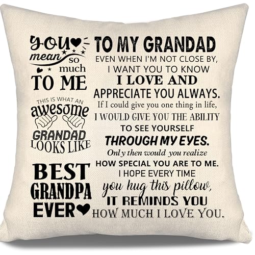 Best Grandad Ever Throw Pillow Covers for Grandpa from Granddaughter Grandson Birthday Father's Day Grandfather's Day (Grandpa) - color: Grandpa