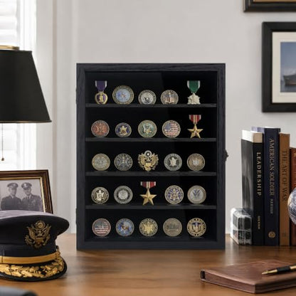 GMFrames 12x16 Wooden Shadow Box Frame with Removable Shelves Deep Display Case for Military Medals Keepsakes Black - color: Black, size: 12x16