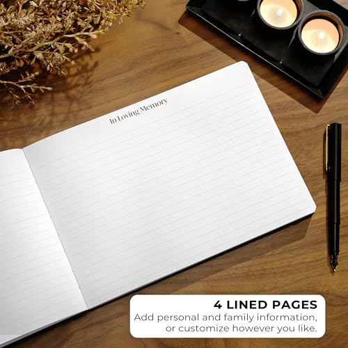 Skyline Funeral Guest Book, Memorial Service Sign-In, Black - color: Black