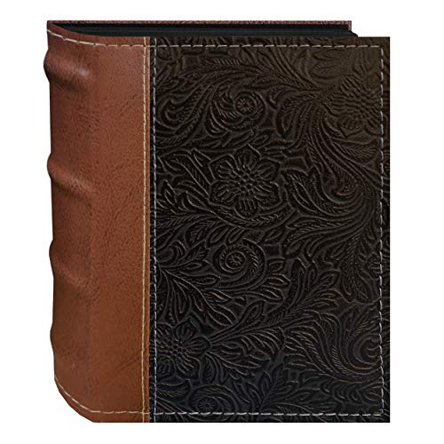 Pioneer Photo Albums NE4-100/BN 100-Pocket Scroll Embossed Sewn Leatherette 2-Tone Cover Photo Album, Brown - size: 5.25inchesx6.5inchesx2.125inches