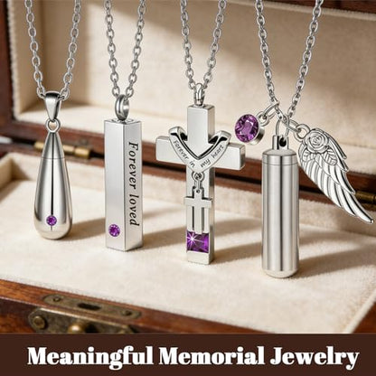 16 Set Cremation Jewelry Urn Necklaces for Ashes Small Urn Stainless Steel Keepsake Urns Memorial Locket Sharing Mini Ash Holders Waterproof for Human Adult Female Male Loved One (16Pcs-Green) - color: 16pcs-green