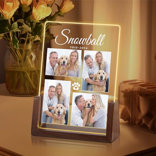Customized Dog Memorial Gifts, Pet Memorial Gifts for Dogs, Loss of a Dog Sympathy Gift, Dog Memorial Gifts for Loss of Dog, Pet Memorial Gifts Cat, Dog Memorial Acrylic Night Light Plaque - color: S7