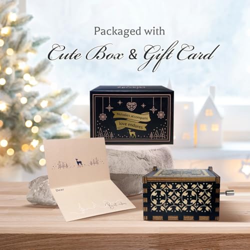 Christian Gifts for Women Men, Antique Engraved Scripture Music Boxes, Spiritual Gifts for Women, Prayer Music Box, Bible Gifts for Women, Baptism Gifts, Catholic Gifts on Birthday Christmas - color: God Bless