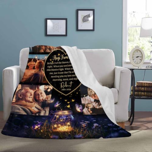 Customized Memorial Blankets with Photos for Loss of Mother Dad Grandma Grandpa Made in USA - color: New Design 19